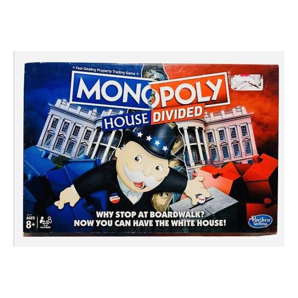 Monopoly Board Game Hasbro House Divided Election Incomplete Missing Pieces - Picture 1 of 8